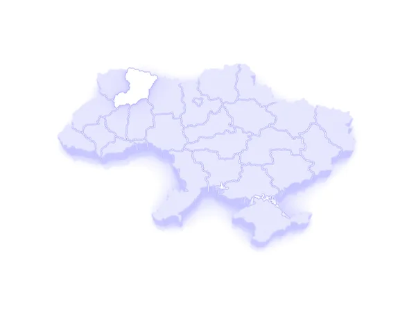 Mapa da região de Rivne. Ucrânia . — Fotografia de Stock