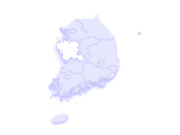 Mapa de Chungcheong. Corea del Sur . — Foto de Stock