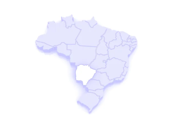 Карта Мату-Гросу-ду-Сул. Бразилия . — стоковое фото