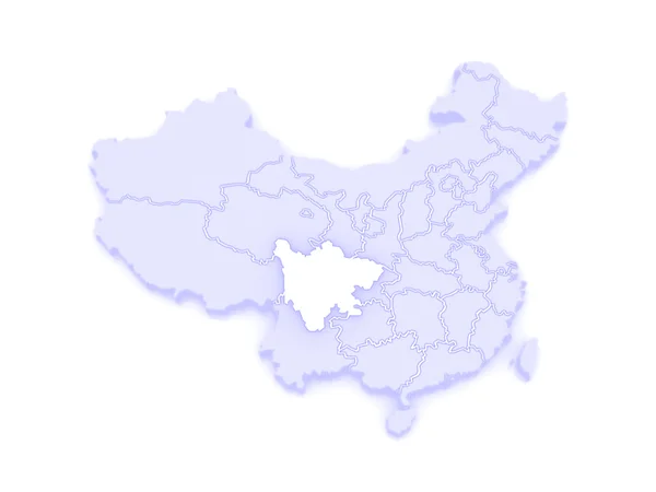 Mappa di Sichuan. Cina . — Foto Stock