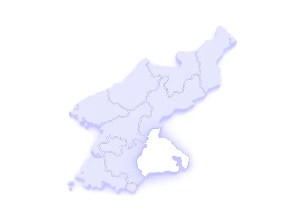 Gangwon Haritası. Kore Demokratik Halk Cumhuriyeti. — Stok fotoğraf