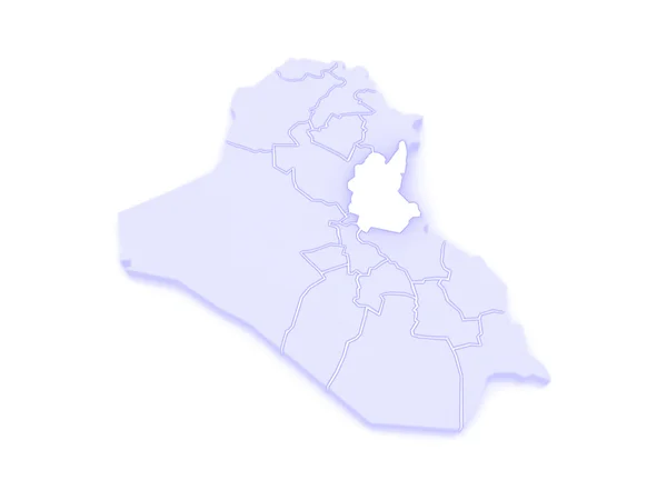Kaart van diyala. Irak. — Stockfoto