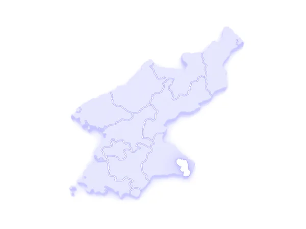 Kaart van kumgang. Noord-korea. — Stockfoto