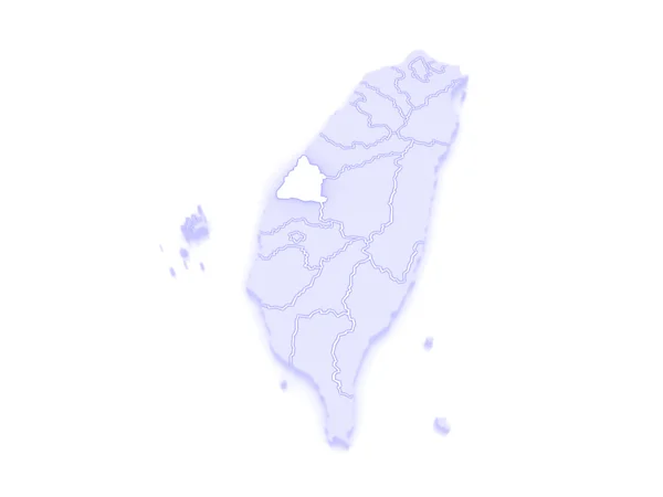 Map of Changhua County. Taiwan. — Stock Photo, Image