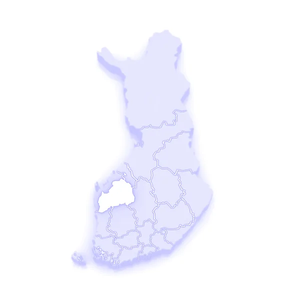 Kaart van Zuid-Österbotten. Finland. — Stockfoto