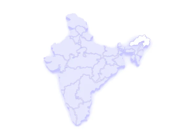 Mapa de Arunachal Pradesh. Índia . — Fotografia de Stock