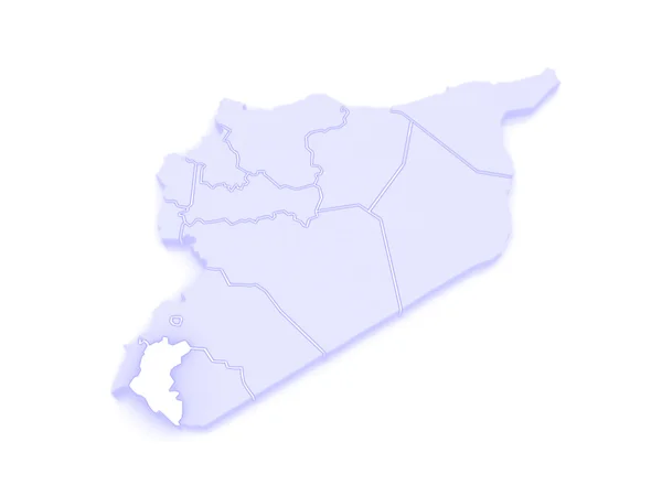ダルアーの地図。シリア. — ストック写真
