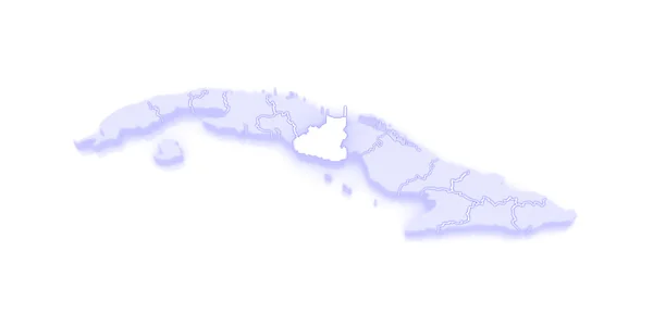 Map of Sancti Spiritus. Cuba. — Stock Photo, Image