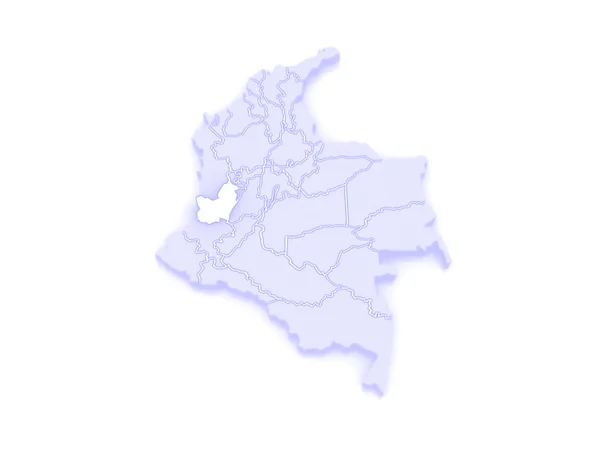 Mapa valle del cauca. Kolumbia. — Zdjęcie stockowe