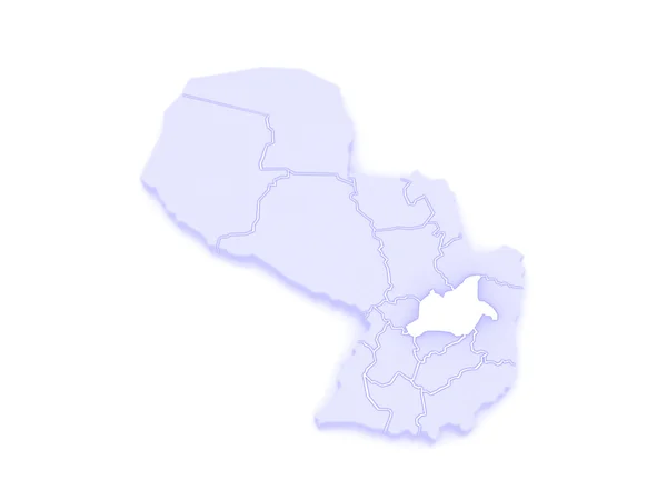Caaguazu の地図。パラグアイ. — ストック写真