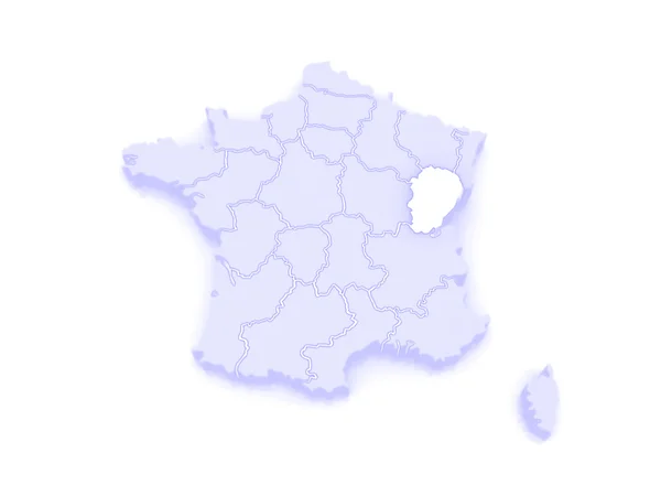 Mapa franche-comte. Francja. — Zdjęcie stockowe