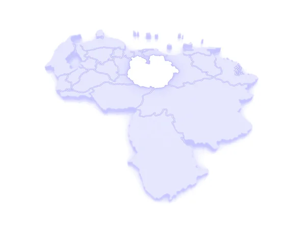 Guarico 地图。委内瑞拉. — 图库照片