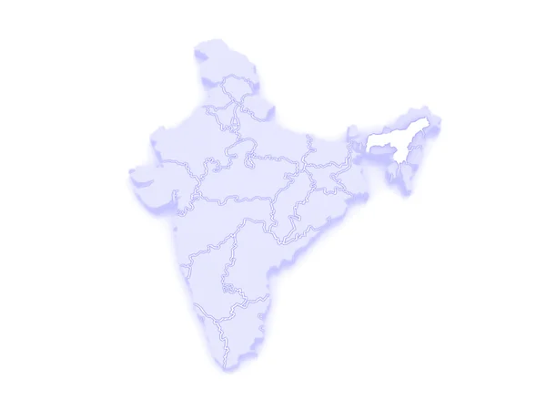 Map of Assam. India. — Stock Photo, Image