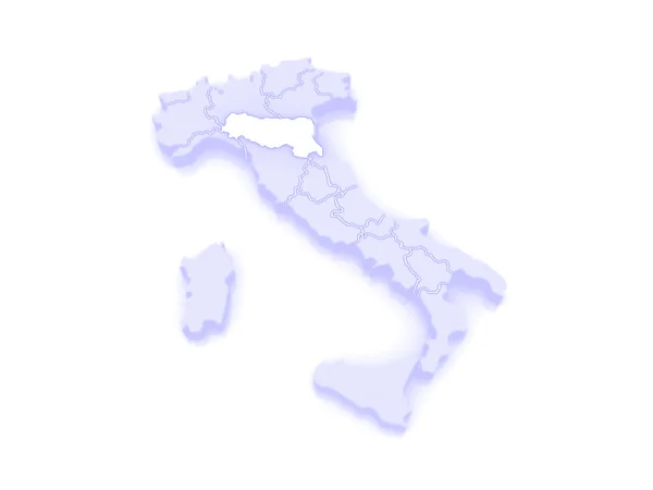 Mapa de Emilia-Romaña. Italia . — Foto de Stock