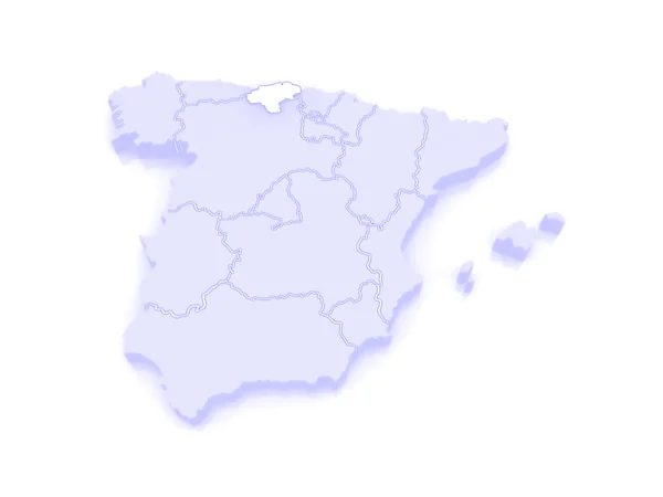 Map of Cantabria. Spain. — Stock Photo, Image