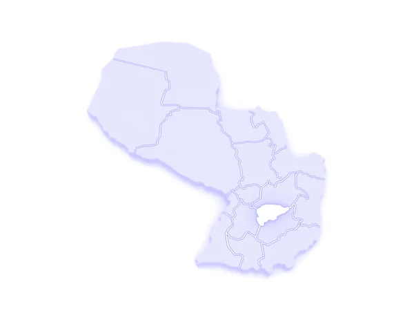 Map of Guaira. Paraguay. — Stock Photo, Image