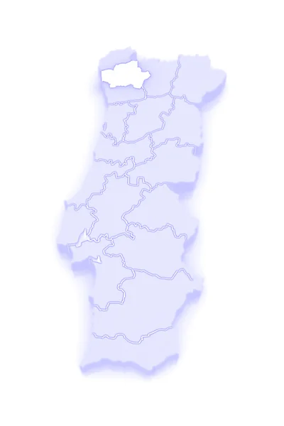 Mapa de Braga. Portugal . — Fotografia de Stock