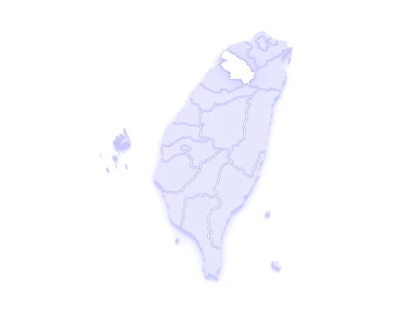 Map of Hsinchu County. Taiwan. — Stock Photo, Image