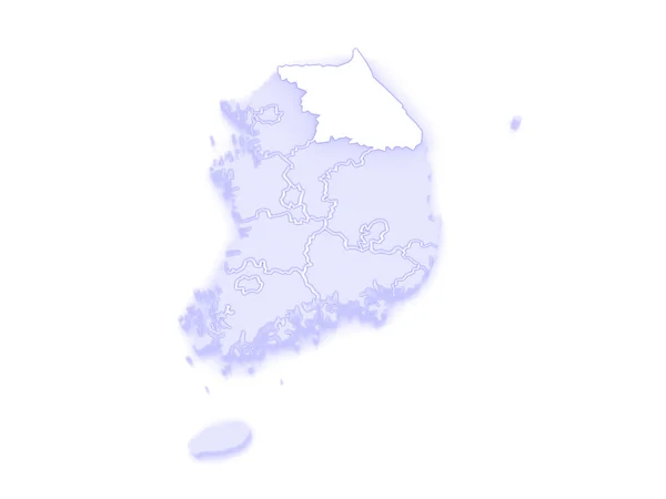 Map of Gangwon. South Korea. — Stock Photo, Image