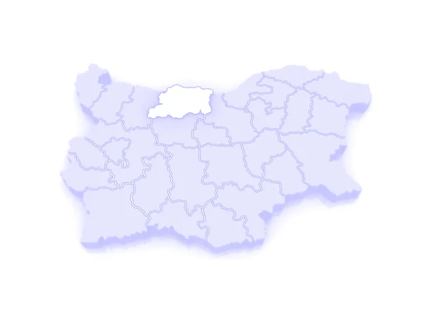 Mapa regionu Plewen. Bułgaria. — Zdjęcie stockowe