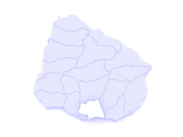 Kanelones 地图。乌拉圭. — 图库照片