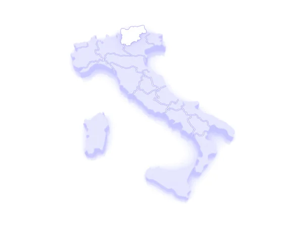 Mapa de Trentino - Alto Adige. Itália . — Fotografia de Stock