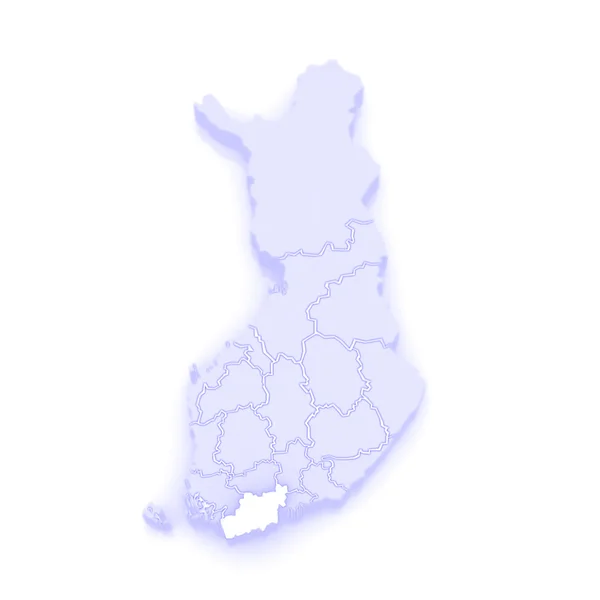 ウーシマー県の地図フィンランド. — ストック写真