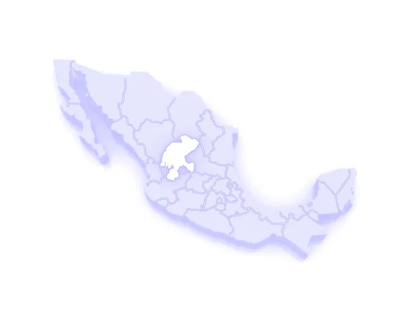 Zacatecas Haritası. Meksika. — Stok fotoğraf