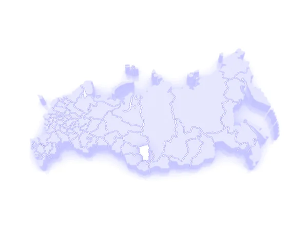 Карта Российской Федерации. Кемеровская область . — стоковое фото