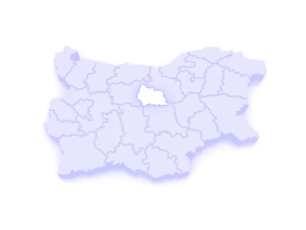 Mapa regionu gabrovo. Bułgaria. — Zdjęcie stockowe