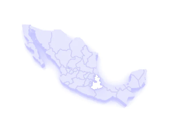 Kaart van Puebla. Mexico. — Stockfoto