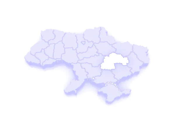 Dnipropetrovsk bölgesi Haritası. Ukrayna. — Stok fotoğraf