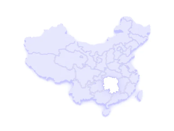 Map of Hunan. China. — Stock Photo, Image