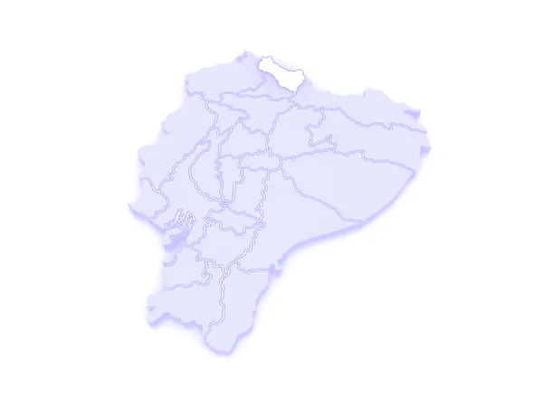 Mapa carchi. Ekvádor. — Stock fotografie