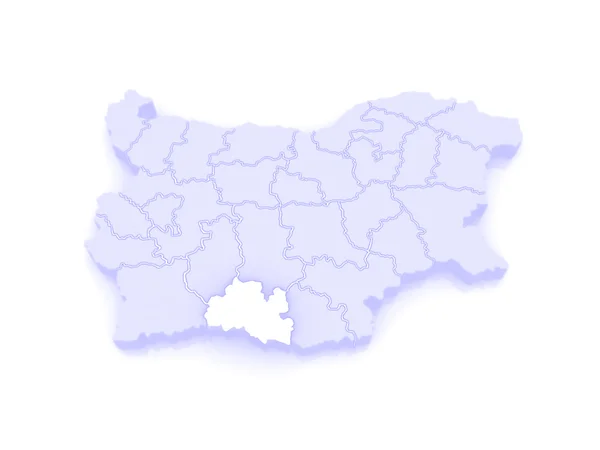 Karte der Provinz Smolyan. Bulgaren. — Stockfoto