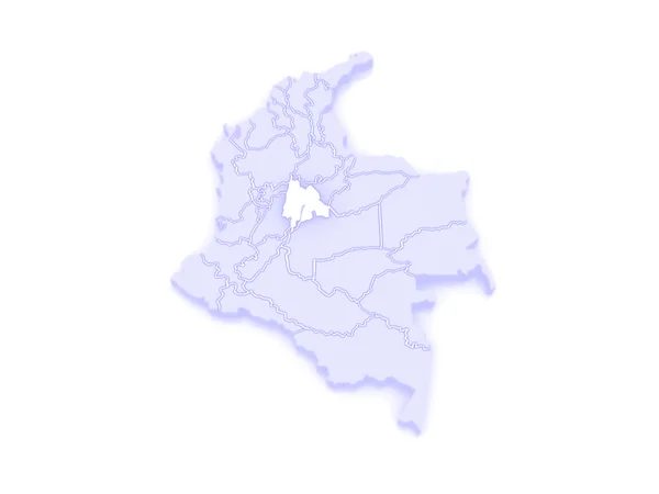 Mappa di Cundinamarca. Colombia . — Foto Stock