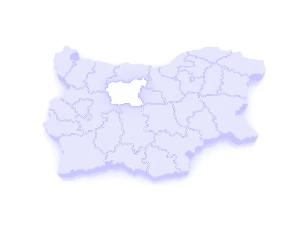 Lofça İli Haritası. Bulgaristan. — Stok fotoğraf