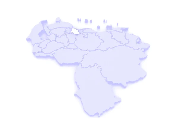 Carabobo Haritası. Venezuela. — Stok fotoğraf