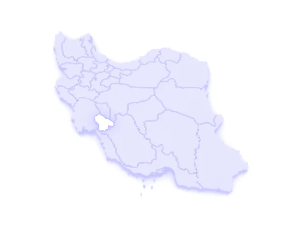 Mapa kohgiluye i boyerahmed. Iran. — Zdjęcie stockowe