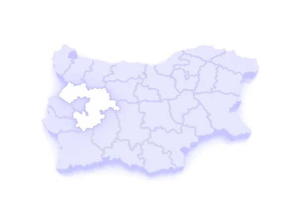 Szófia régió térképe. Bulgária. — Stock Fotó