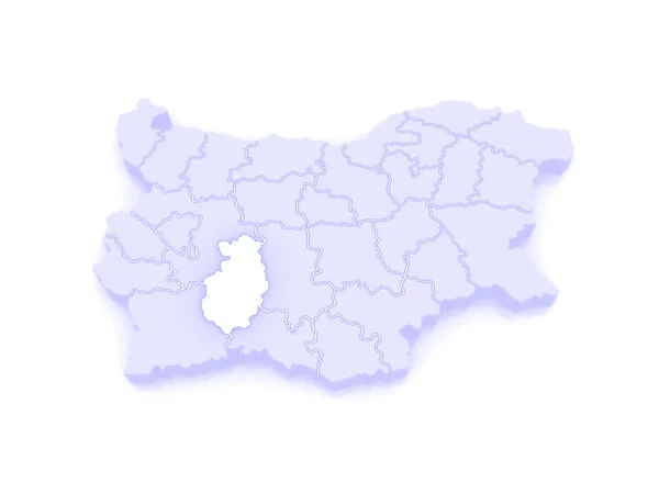 Karta över Pazardzjik-provinsen. Bulgarien. — Stockfoto