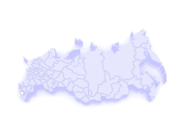 Mapa Federacji Rosyjskiej. Republika Osetii Północnej - alani — Zdjęcie stockowe