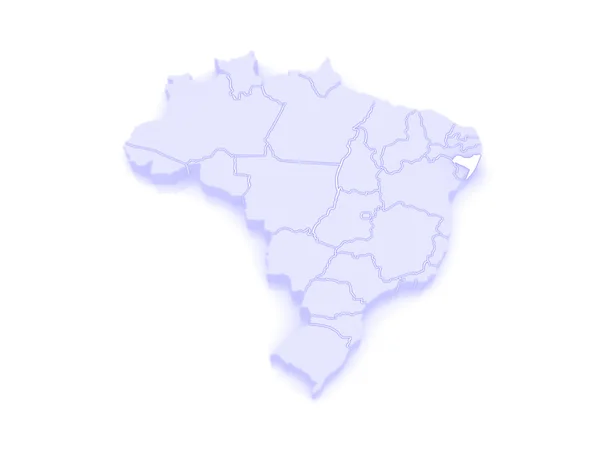 Mapa alagoas. Brazylia. — Zdjęcie stockowe