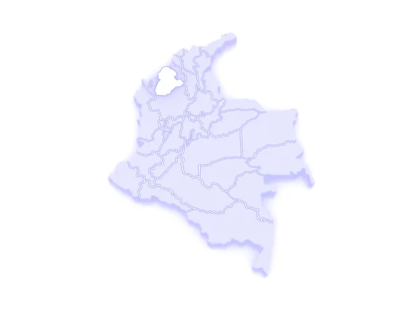 Map of Cordova. Colombia. — Stock Photo, Image