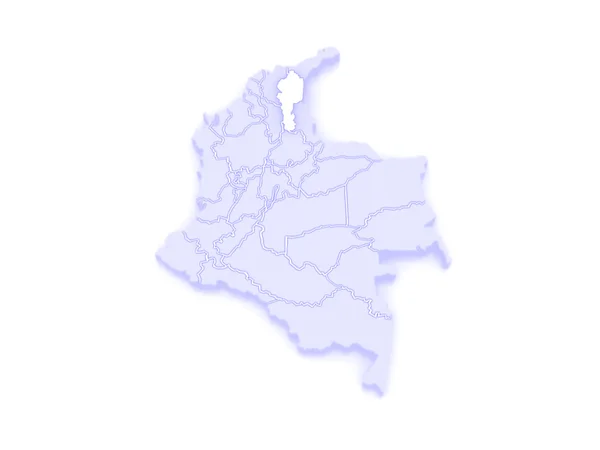 Karte von Cesar. Kolumbien. — Stockfoto