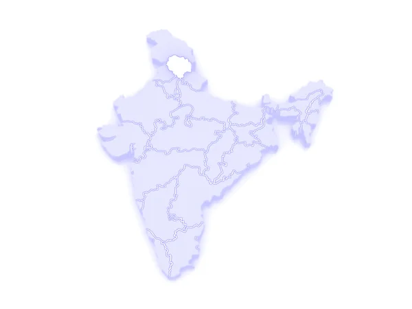 Mapa de Himachal Pradesh. Índia . — Fotografia de Stock