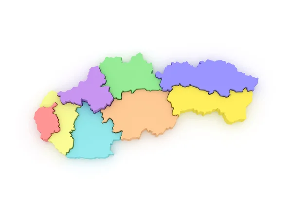 Τρισδιάστατο χάρτη της Σλοβακίας. — Φωτογραφία Αρχείου