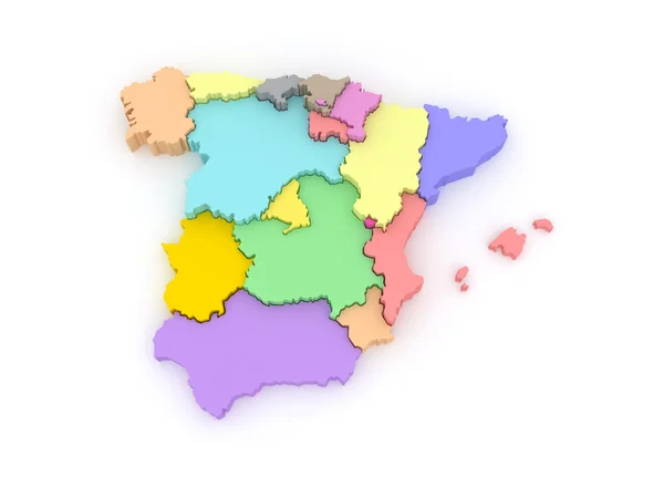 Тривимірну карту Іспанії. — стокове фото