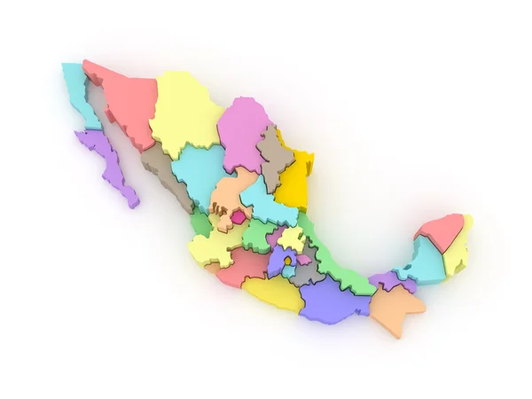 Three-dimensional map of Mexico. — Stock Photo, Image