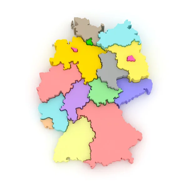 Three-dimensional map of Germany. — Stock Photo, Image